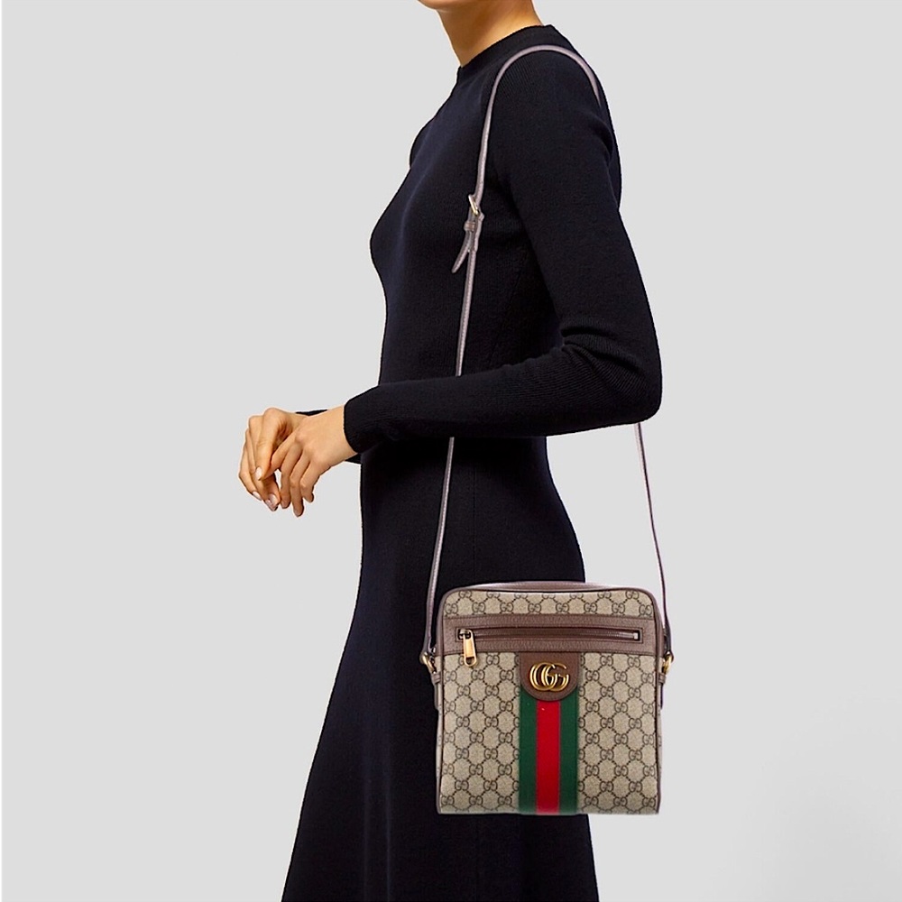 NEW 💯AUTHENTIC Gucci OPHIDIA GG SMALL MESSENGER BAG🤎❤️💚 - Picture 2 of 15